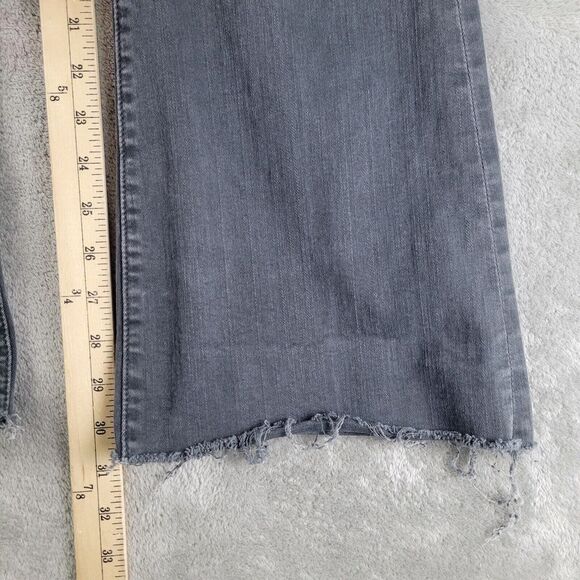 Mother Jeans Women's 30 Faded Black Denim Fray The Weekender Flare Legs Y2K 90s - Picture 5 of 16